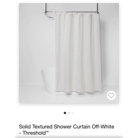 Threshold Solid Textured Off White Shower Curtain
